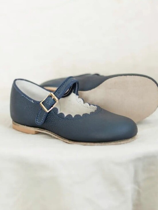 Zimmerman Shoes Other - ZIMMERMAN Shoes Scalloped Mary Jane Navy Blue Girls 9E